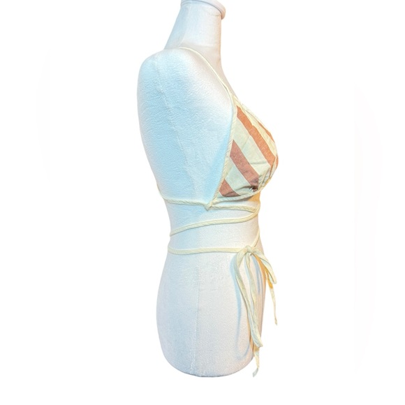 Free People Linen Blend Strappy Triangle Bra Top - Picture 6 of 8